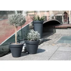 Bloempotten-Prosperplast Plantenpot Classic - antraciet - D58 x H47 cm