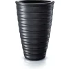 Bloempotten-Prosperplast Plantenpot Design Waves - kunststof - antraciet - D38 cm