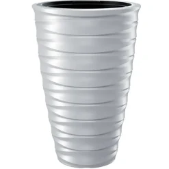 Prosperplast Plantenpot Design Waves - kunststof - wit - D38 cm