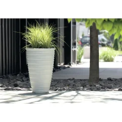 Prosperplast Plantenpot Design Waves - kunststof - wit - D38 cm