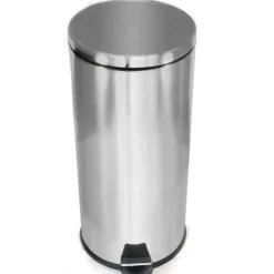 Prullenbakken-Merkloos Prullebak/pedaalemmer - 30 liter - 64 x 36 x 30cm - chroomkleurig