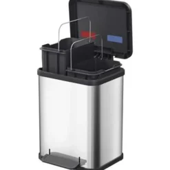 Prullenbakken-Hailo Prullenbak Oko Duo Plus RVS 2x9L M -