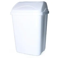 Prullenbakken-Merkloos Prullenbak/afvalbak - 16 liter - kunststof - wit - 35 x 44
