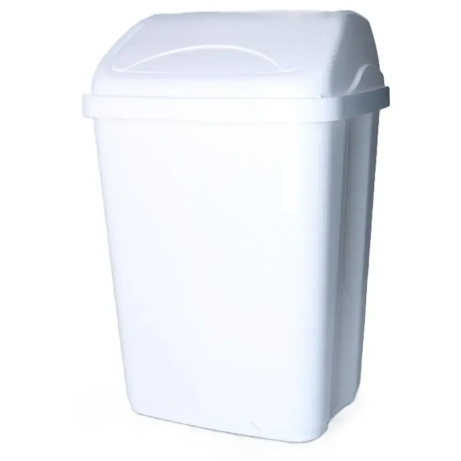 Prullenbakken-Merkloos Prullenbak/afvalbak - 16 liter - kunststof - wit - 35 x 44