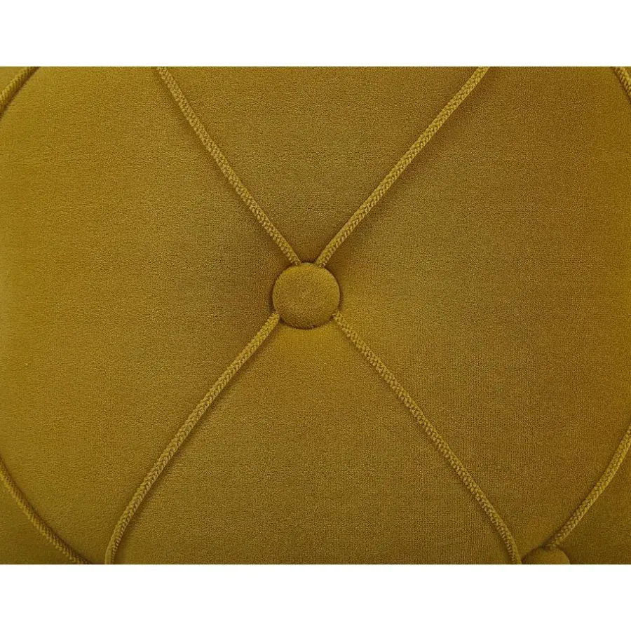 Beliani PUEBLO - Poef - Geel - 40/33 cm - Fluweel