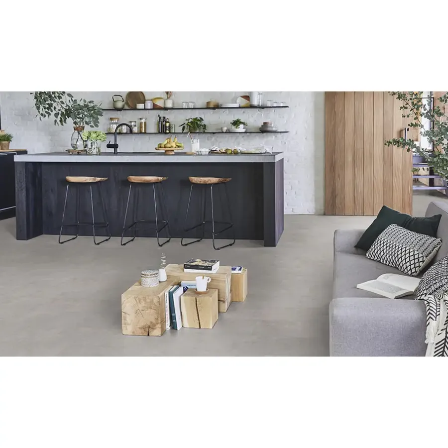 Pvc Vloeren-Leen Bakker PVC vloer Klik Elegance - Concrete Anthracite - 2,253 m2