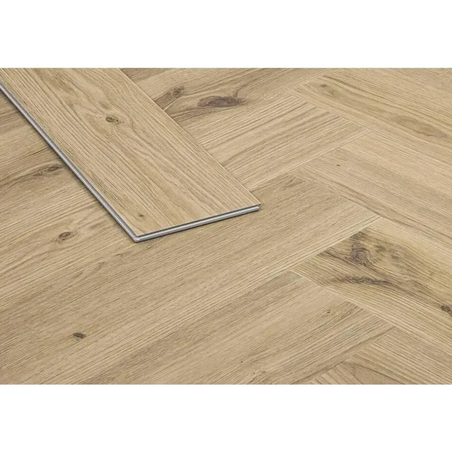 Pvc Vloeren-Leen Bakker PVC vloer Klik Visgraat - Oak Naturel - 1,28 m2
