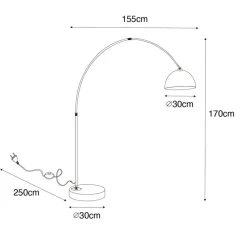 QAZQA booglampen arc zwart e27