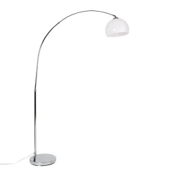 QAZQA booglampen arc-basic zilverkleurig e27