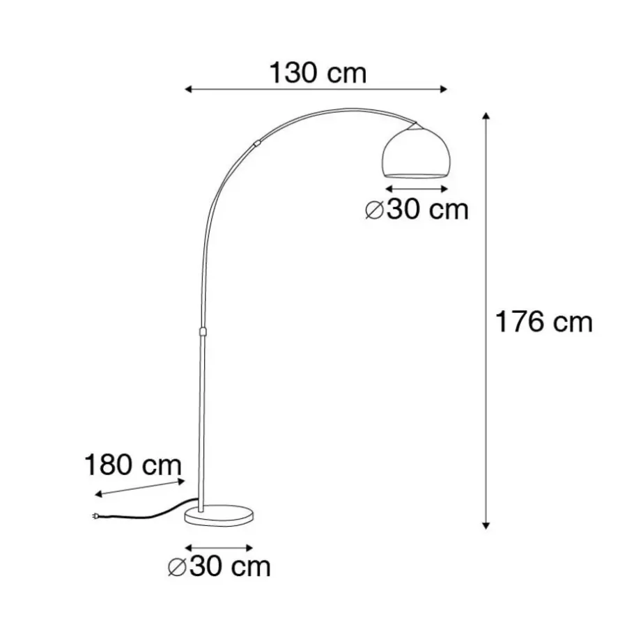 QAZQA booglampen arc-basic bruin e27