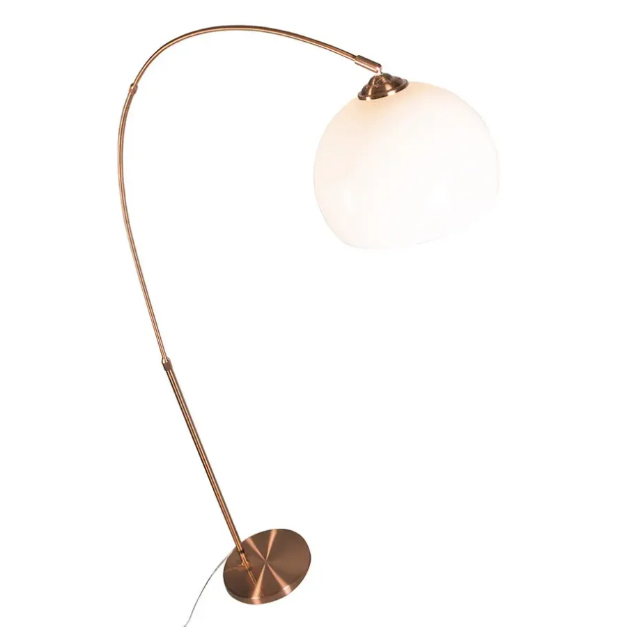 QAZQA booglampen arc-basic bruin e27