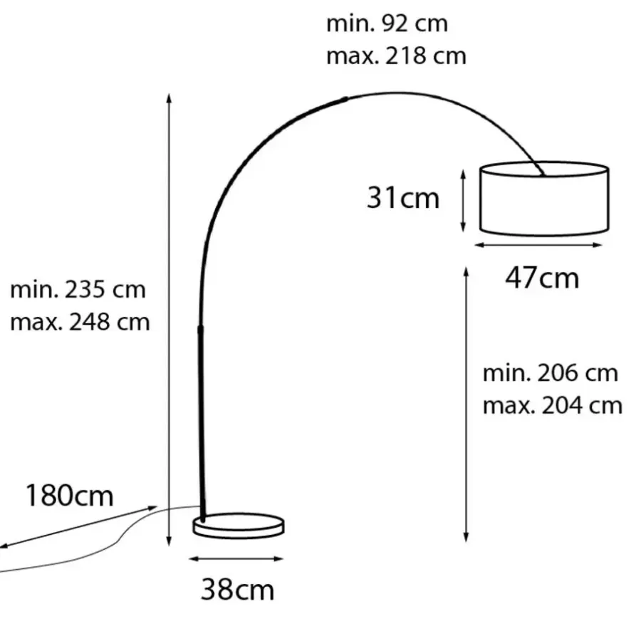 Booglampen-QAZQA booglampen shade-duo zwart e27