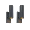 Buitenverlichting|Wandlampen-QAZQA buitenlampen met sensor duo grijs gu10