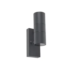 Buitenverlichting|Wandlampen-QAZQA buitenlampen met sensor duo grijs gu10