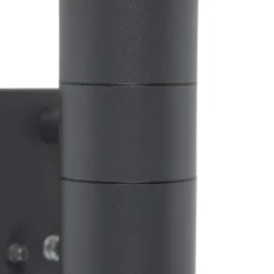 Buitenverlichting|Wandlampen-QAZQA buitenlampen met sensor duo grijs gu10