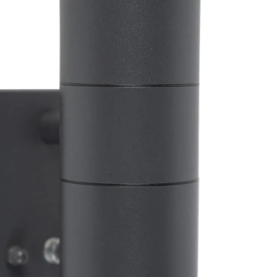 Buitenverlichting|Wandlampen-QAZQA buitenlampen met sensor duo grijs gu10
