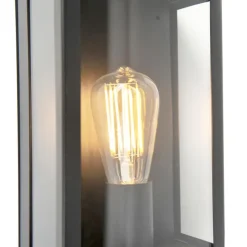 Buitenverlichting|Buitenlampen Met Sensor-QAZQA buitenlampen met sensor rotterdam zwart e27