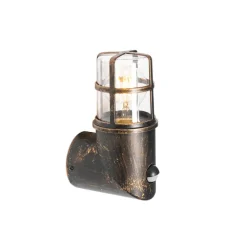 QAZQA buitenlampen met sensor kiki goudkleurig e27