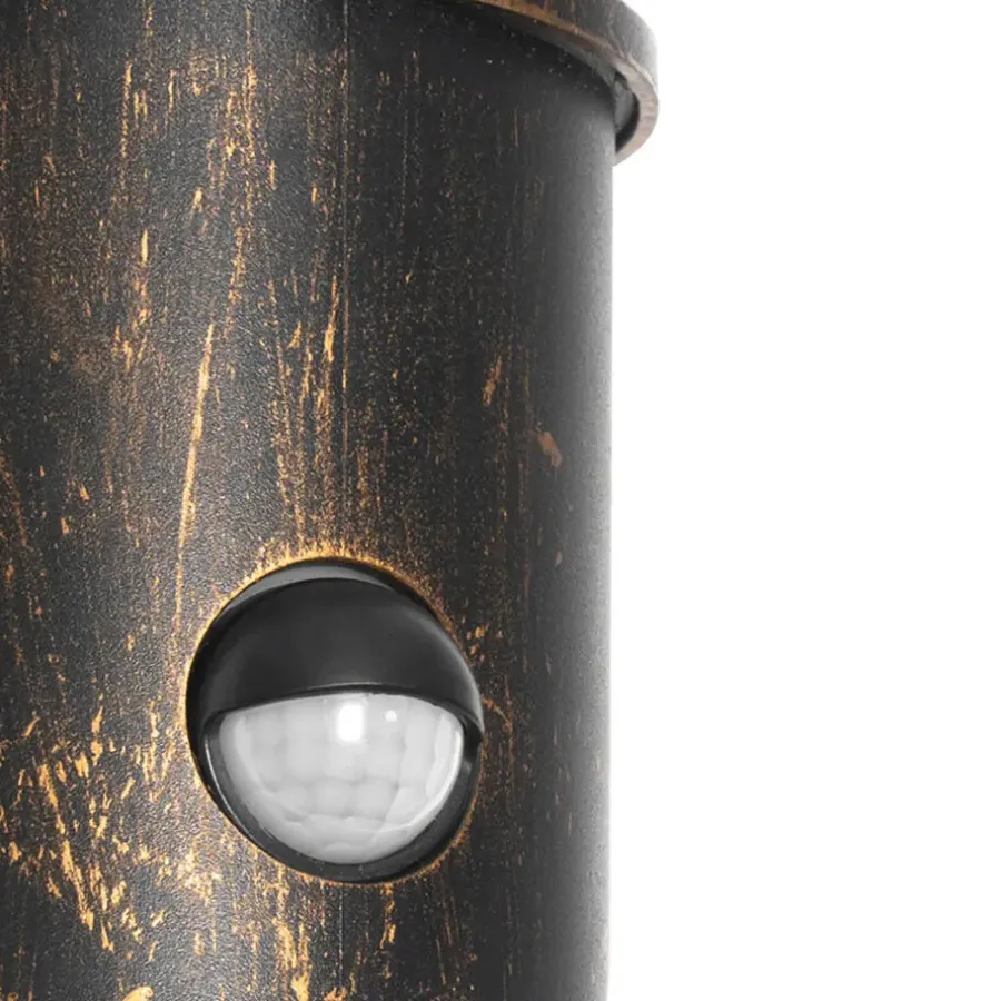 QAZQA buitenlampen met sensor kiki goudkleurig e27