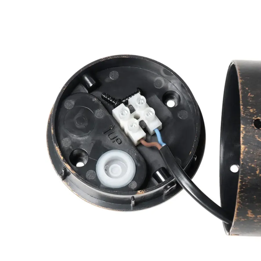 QAZQA buitenlampen met sensor kiki goudkleurig e27