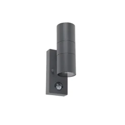 QAZQA buitenlampen met sensor duo grijs gu10