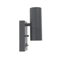 QAZQA buitenlampen met sensor duo grijs gu10