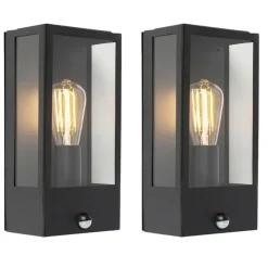 Wandlampen-QAZQA buitenlampen met sensor rotterdam zwart e27