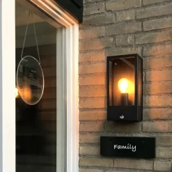 Wandlampen-QAZQA buitenlampen met sensor rotterdam zwart e27