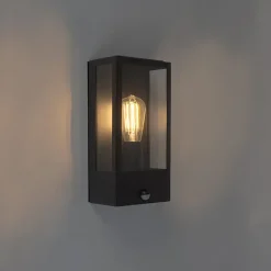 Wandlampen-QAZQA buitenlampen met sensor rotterdam zwart e27