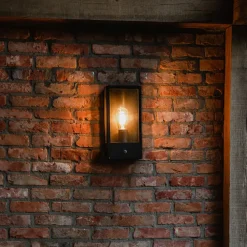 QAZQA buitenlampen met sensor rotterdam zwart e27