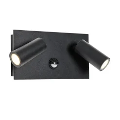 QAZQA buitenlampen met sensor simon zwart geïntegreerde led