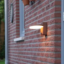 Buitenverlichting|Wandlampen-QAZQA buitenlampen met sensor esmee bronskleurig geïntegreerde led