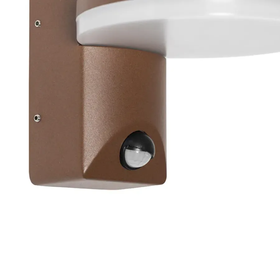 Buitenverlichting|Wandlampen-QAZQA buitenlampen met sensor esmee bronskleurig geïntegreerde led