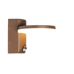 Buitenverlichting|Wandlampen-QAZQA buitenlampen met sensor esmee bronskleurig geïntegreerde led