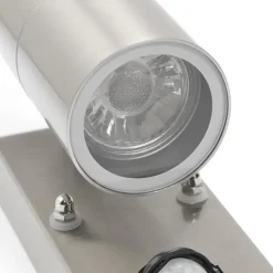 QAZQA buitenlampen met sensor duo zilverkleurig gu10