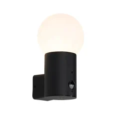 Buitenverlichting|Wandlampen-QAZQA buitenlampen met sensor huma zwart e27