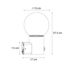 Buitenverlichting|Wandlampen-QAZQA buitenlampen met sensor huma zwart e27