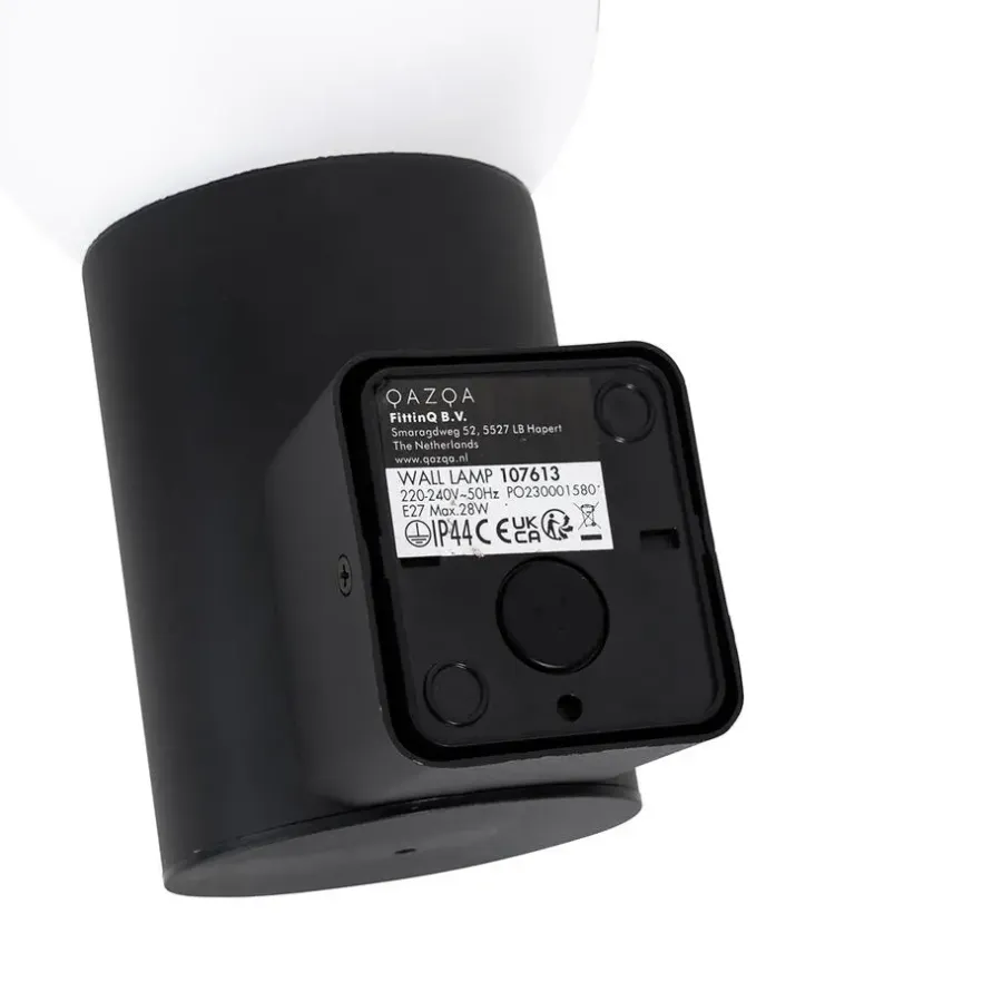 Buitenverlichting|Wandlampen-QAZQA buitenlampen met sensor huma zwart e27
