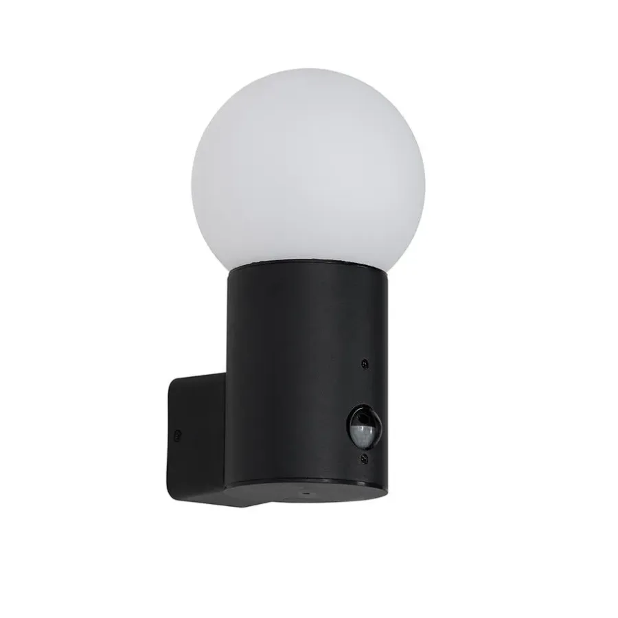 Buitenverlichting|Wandlampen-QAZQA buitenlampen met sensor huma zwart e27