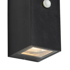 Buitenlampen Met Sensor|Wandlampen-QAZQA buitenlampen met sensor baleno zwart gu10