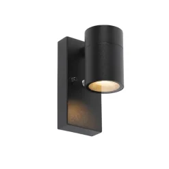 Buitenverlichting|Wandlampen-QAZQA buitenlampen met sensor solo zwart gu10