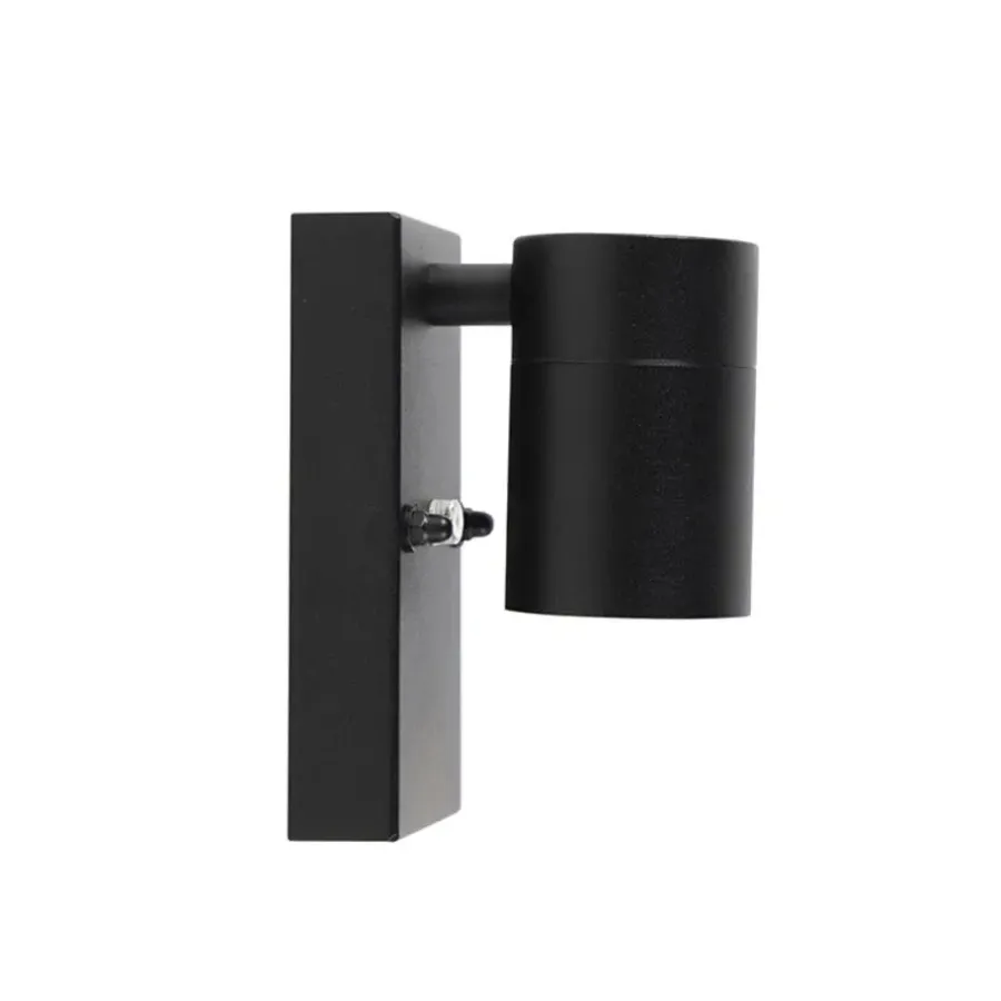 Buitenverlichting|Wandlampen-QAZQA buitenlampen met sensor solo zwart gu10