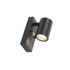 Buitenverlichting|Wandlampen-QAZQA buitenlampen met sensor solo zwart gu10