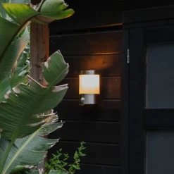 Wandlampen-QAZQA buitenlampen met sensor mira zilverkleurig e27