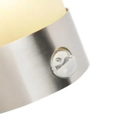 Wandlampen-QAZQA buitenlampen met sensor mira zilverkleurig e27