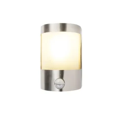 Wandlampen-QAZQA buitenlampen met sensor mira zilverkleurig e27