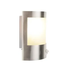 Wandlampen-QAZQA buitenlampen met sensor mira zilverkleurig e27