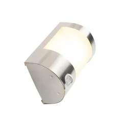 Wandlampen-QAZQA buitenlampen met sensor mira zilverkleurig e27