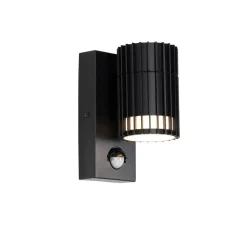 Wandlampen-QAZQA buitenlampen met sensor boris zwart gu10