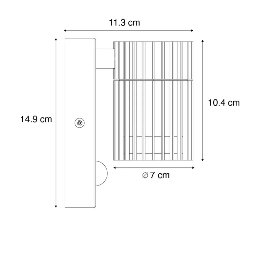 Wandlampen-QAZQA buitenlampen met sensor boris zwart gu10